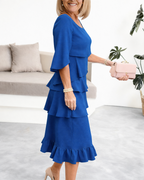 IRIS RUFFLE MIDI DRESS