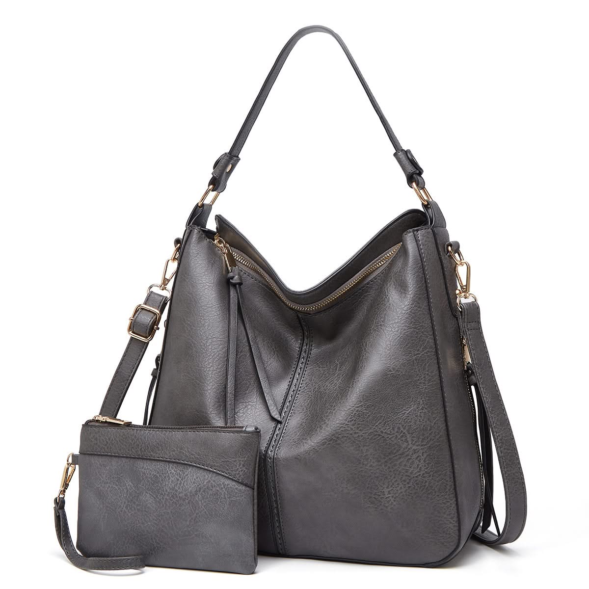 CAMELLIA LEATHER HOBO BAG