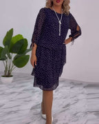 LUNESSA POLKA TIERED DRESS