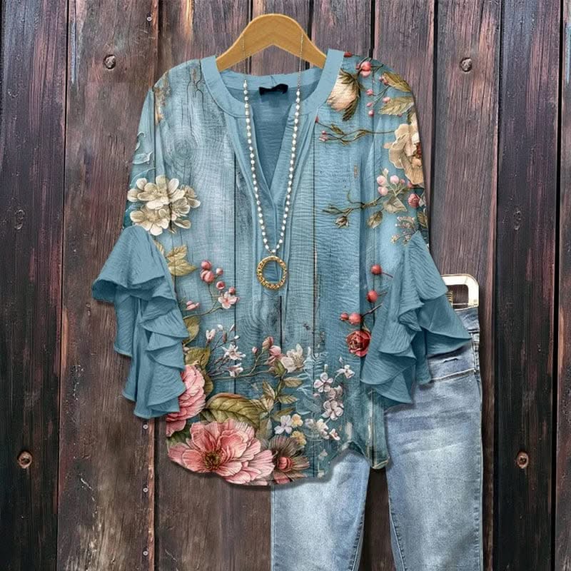 ELENORA WHISPER RUFFLE BLOUSE