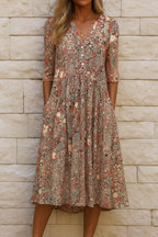 LIORA LUXE V-NECK DRESS