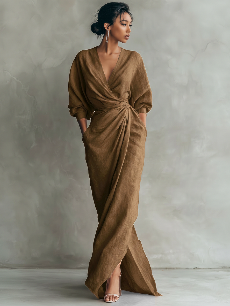 SOFI PURE ELEGANCE V-NECK DRESS