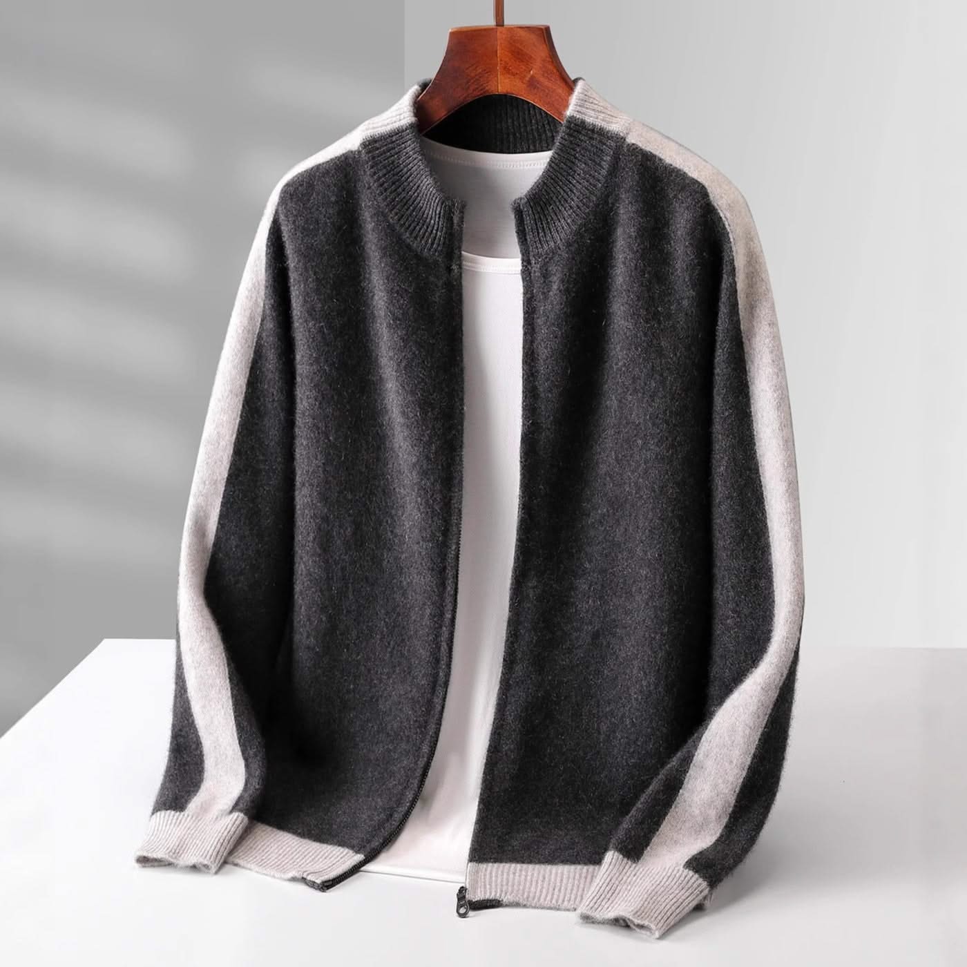 FERRARA CASHMERE ZIP-THROUGH JACKET