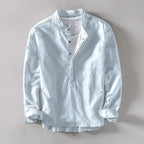 CALLUM LINEN MANDARIN SHIRT