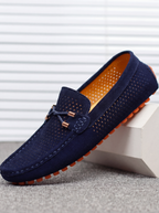 GIANNI PERFORATED LEATHER LOAFERS